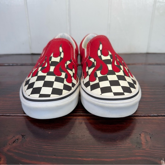 Vans Classic Slip-On Flame Checkerboard Shoes – Women’s 8 / Men’s 6.5 - Picture 2 of 8